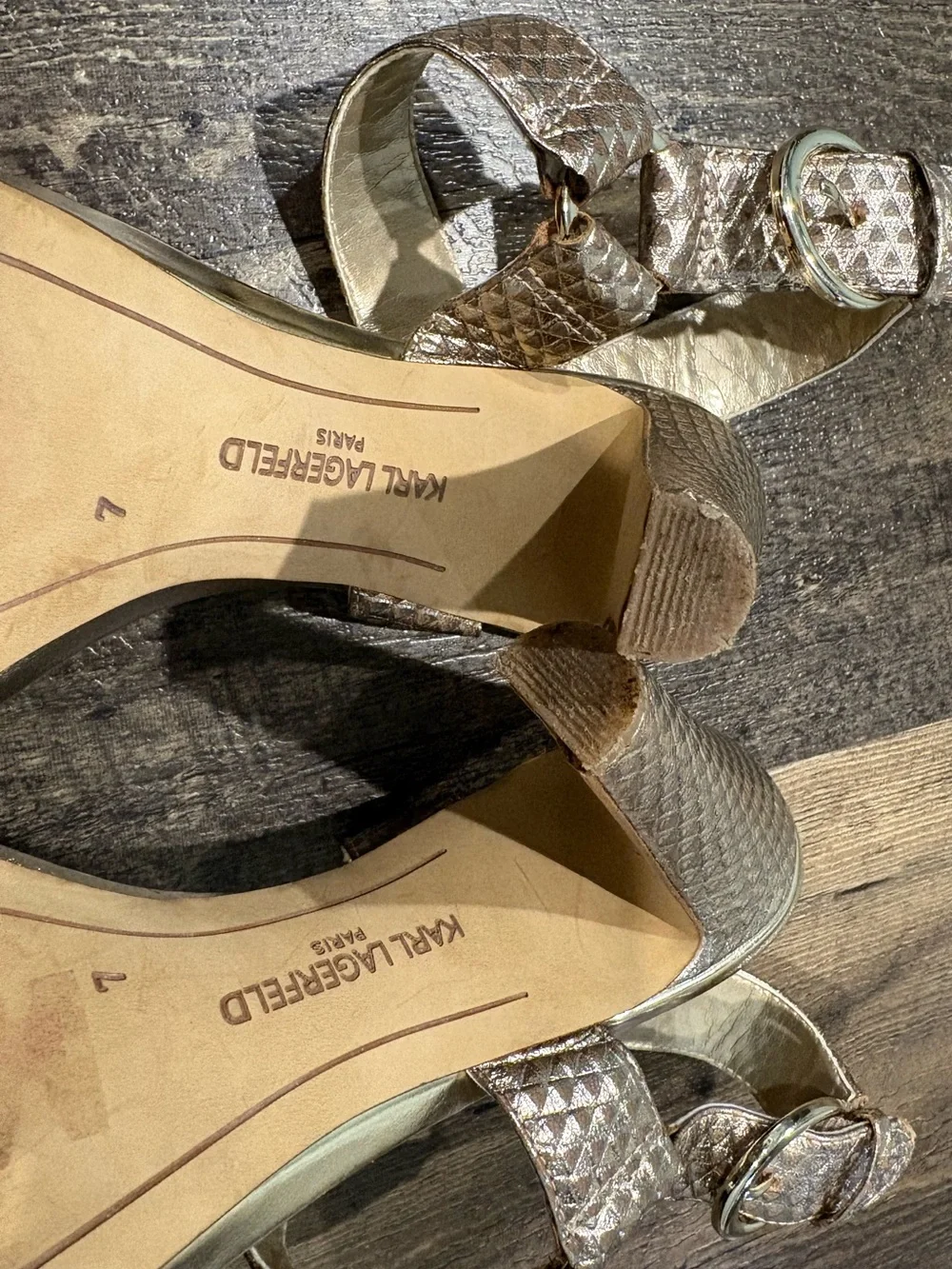 Karl Lagerfeld Paris Cieone Metallic Sandals / Pumps
